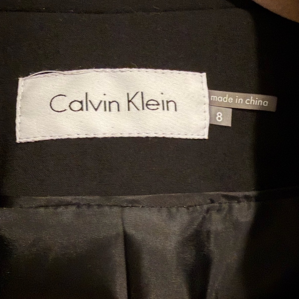 Calvin Klein Women's Black Blazer with Leather Accent - Picture 4 of 6